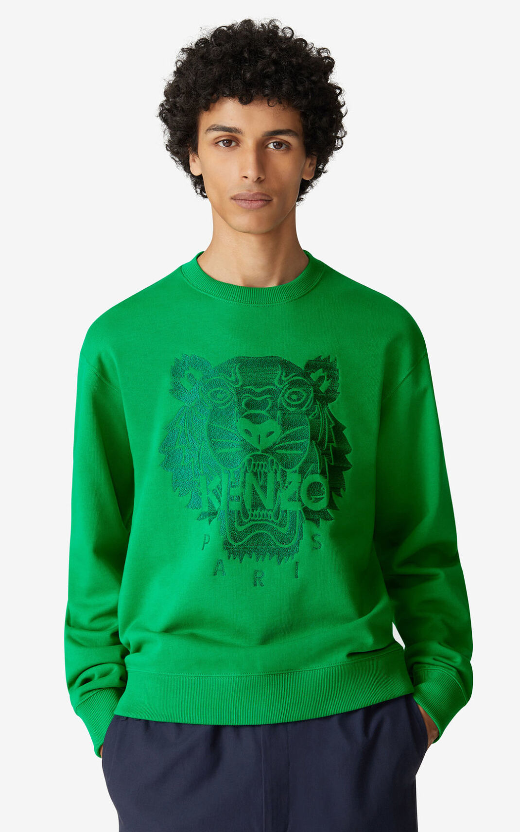 Kenzo Tiger Sudadera Hombre Verde | 4375621-AX